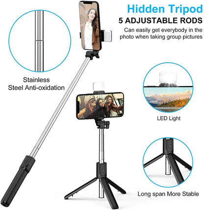 Selfie Stick with Tripod + Bluetooth