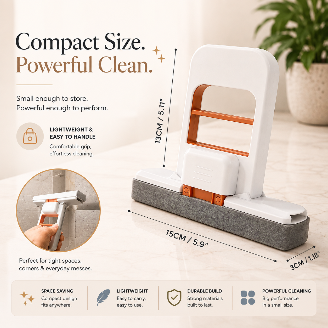 Mini Squeeze Mop - Self-Squeeze Desktop Cleaner