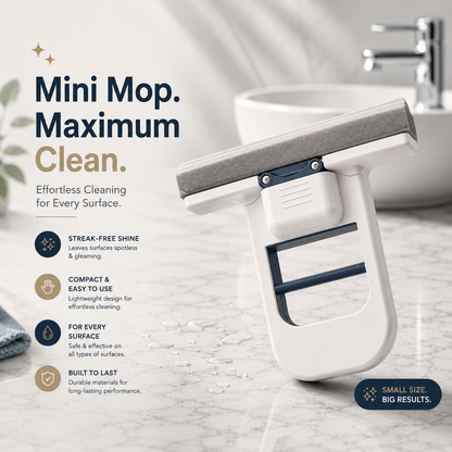 Mini Squeeze Mop - Self-Squeeze Desktop Cleaner