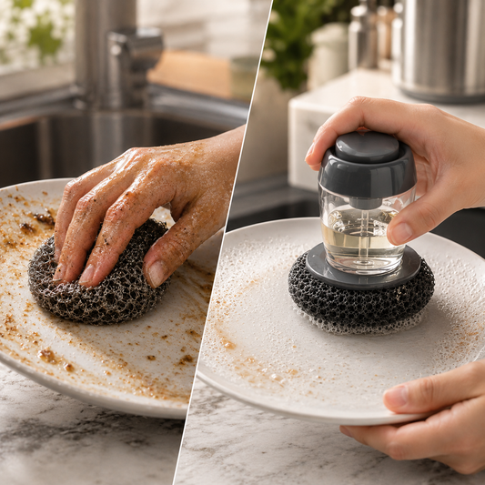 2-in-1 Kitchen Soap Dispensing Palm Brush Washing