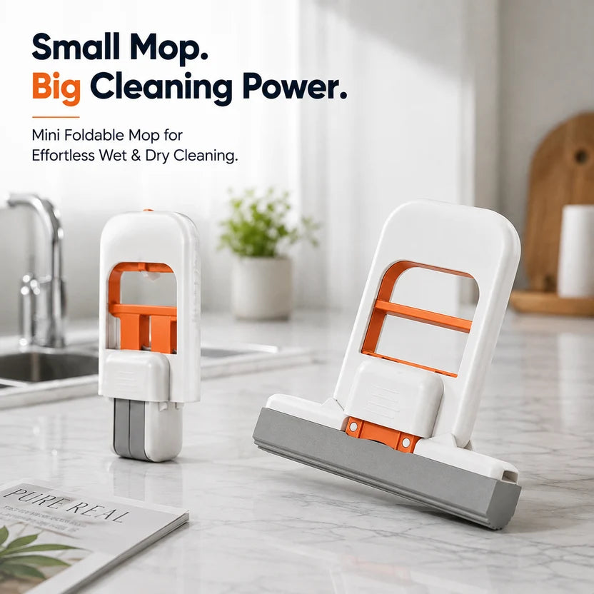 Mini Squeeze Mop - Self-Squeeze Desktop Cleaner