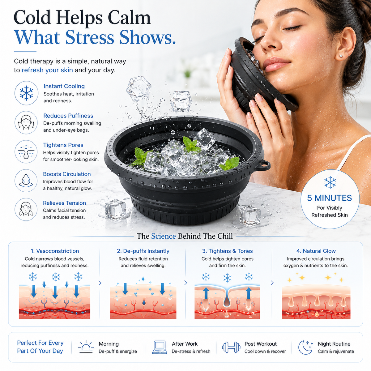Face Bowl for Ice with Built in Ice Tray