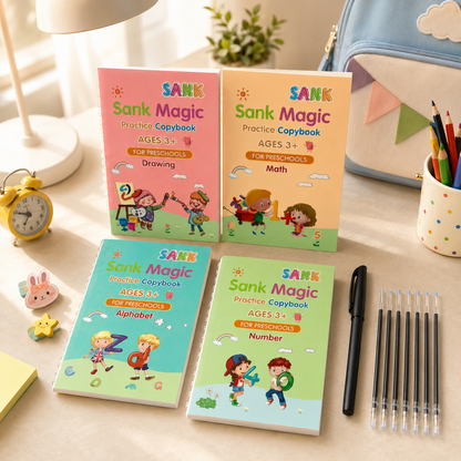 Sank Magic Book | 4 Book | 1 Pen | 1 Grip | 10 Refill