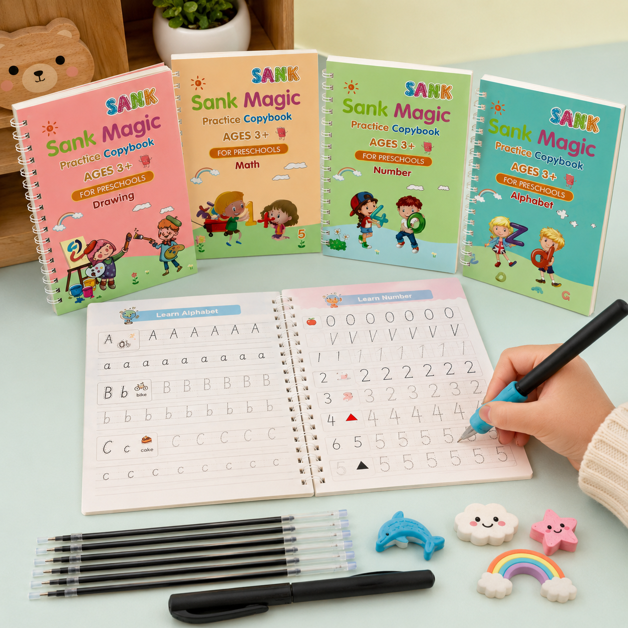 Sank Magic Book | 4 Book | 1 Pen | 1 Grip | 10 Refill