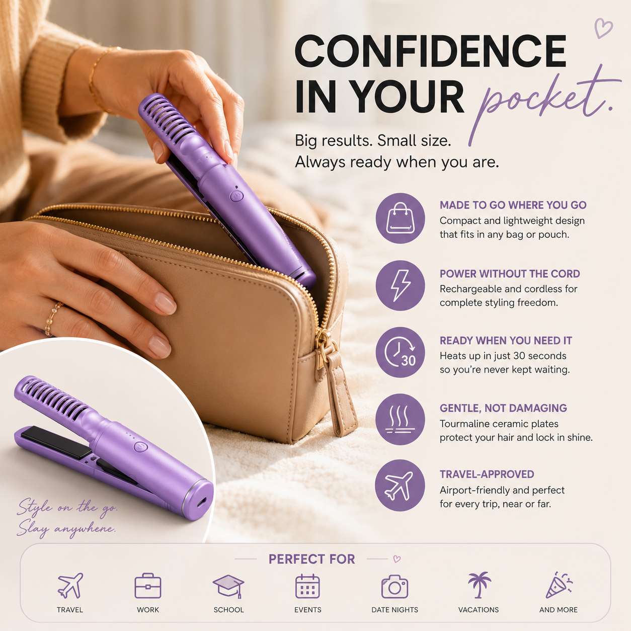 Rechargeable Mini Hair Straightener