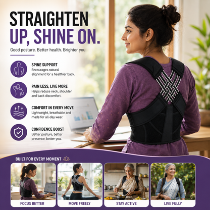 Posture Corrector | Free Size | Back Straight And Shoulder Support Belt