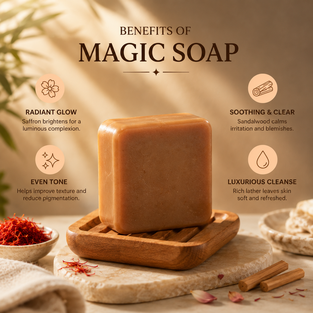Handmade Magic Soaps For Skin Glow and Tan remover (pack of 2)