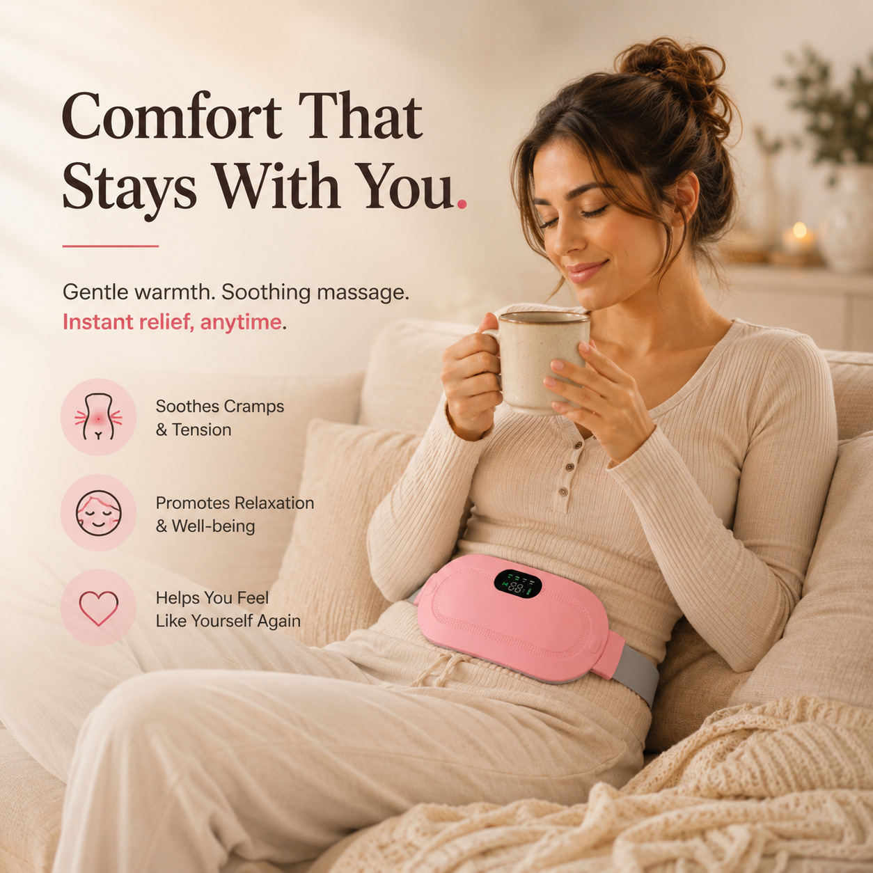Portable Heating Pad & Massager | Period Pain Relief Device