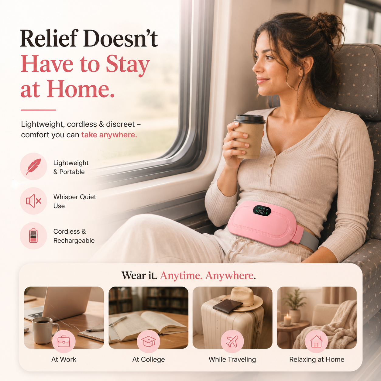 Portable Heating Pad & Massager | Period Pain Relief Device