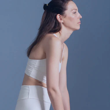 Slouched back